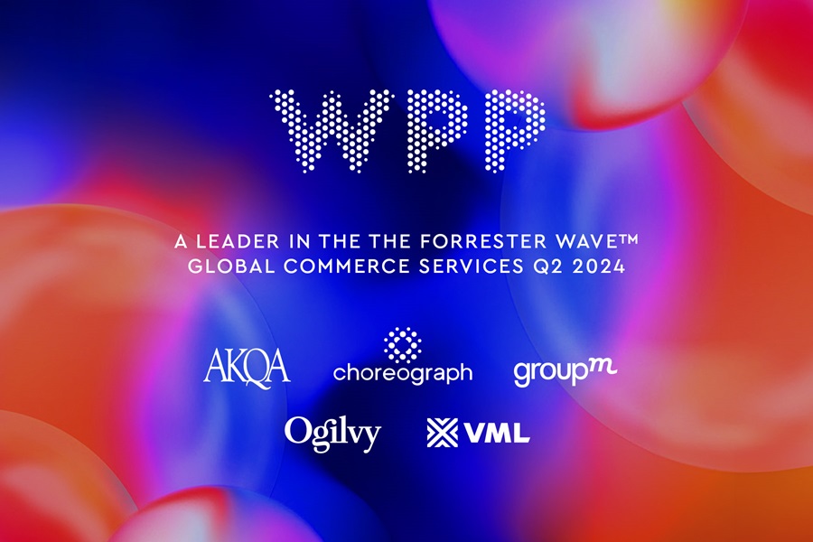 wpp logo on colourful background with spheres