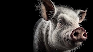 AI generated image of an old pig