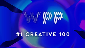 WPP logo on blue and purple background
