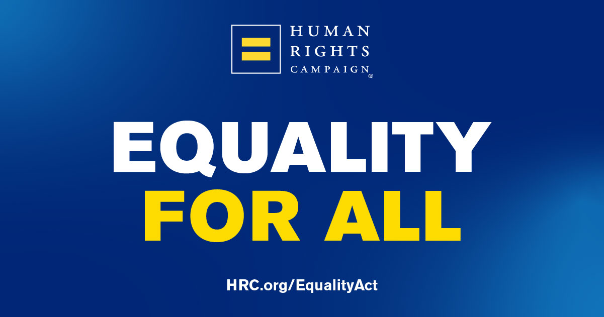 Graphic with headline "Equality for all"