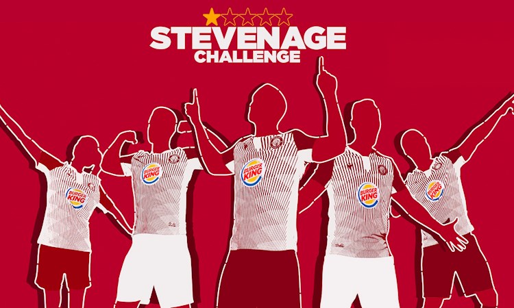 Illustration showing lots of people in Burger King sponsored football shirts