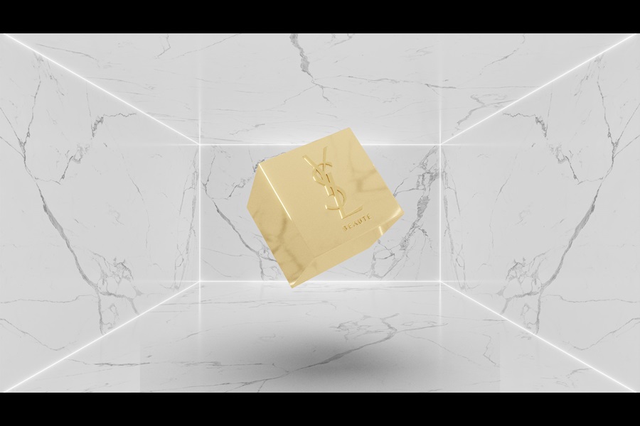 YSL Gold Block NFT on a light marbled background
