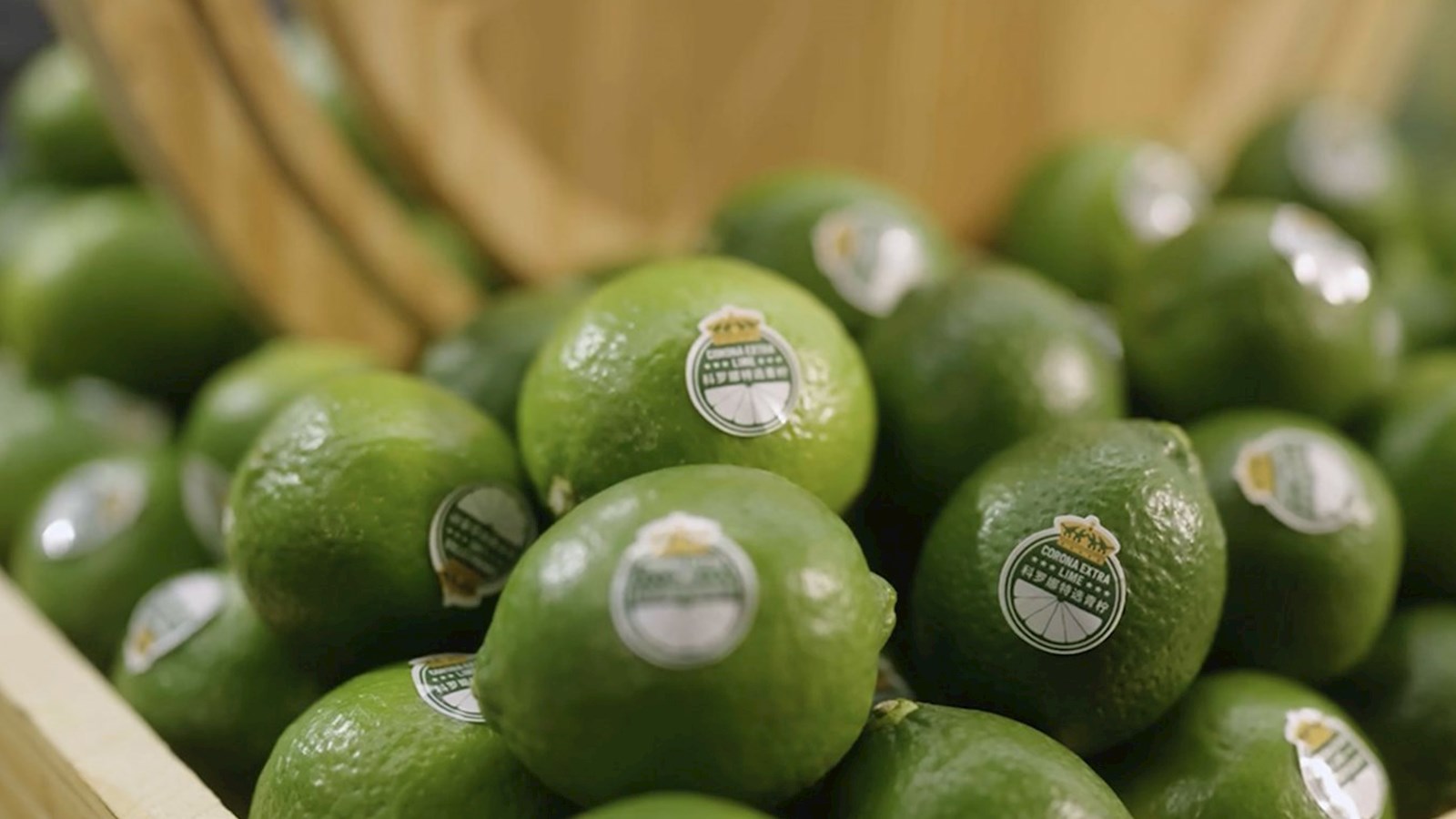 Corona Extra Limes in a basket