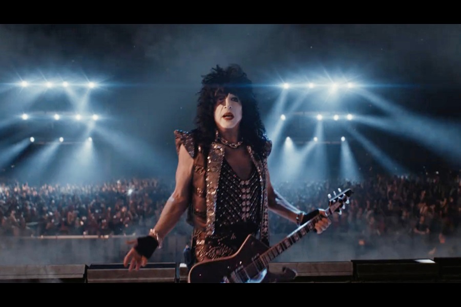 Image from Ogilvy and Workday's Super Bowl Ad - Member of KISS on stage