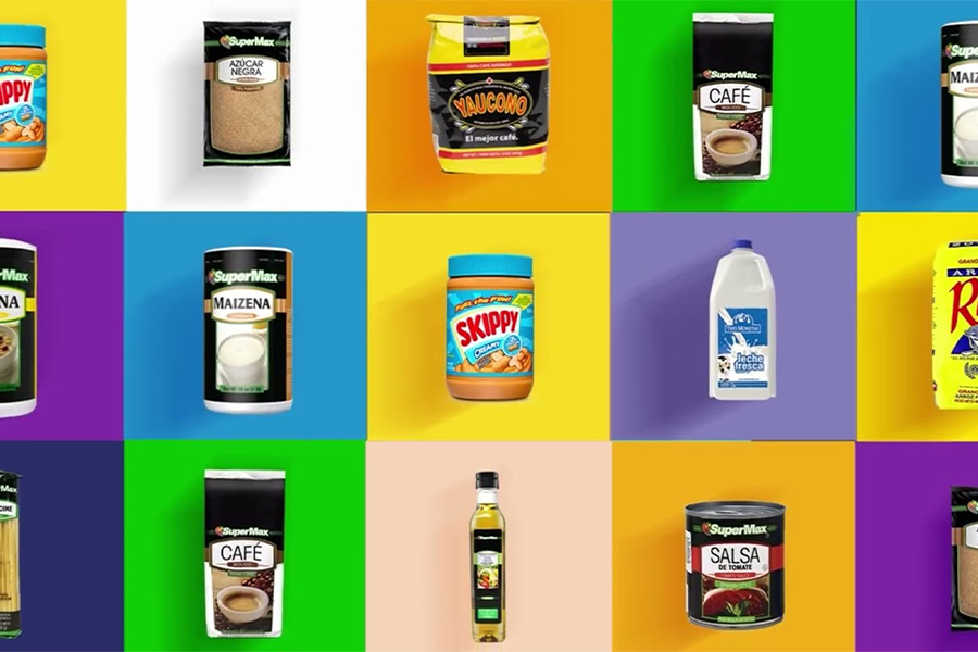 collage of food items on colourful background