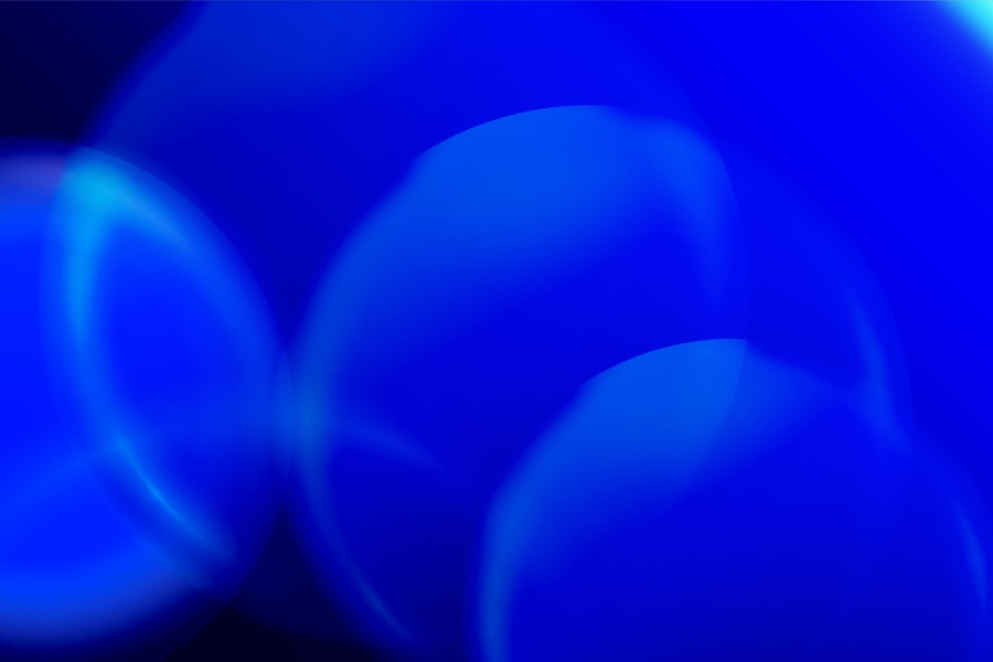 Blue spheres on a dark blue background