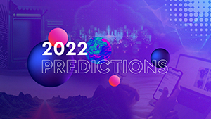 Purple image with "2022 predictions" text overlaid