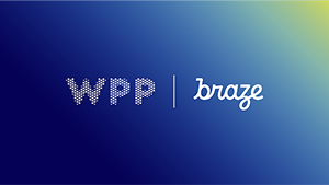 WPP and Braze logo on blue background