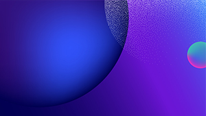 Purple background with a big blue circle on the left and a smaller circle on the right