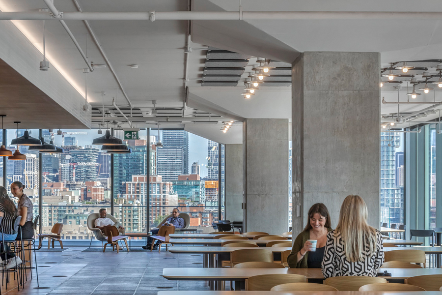Image of people inside the new WPP campus in Toronto