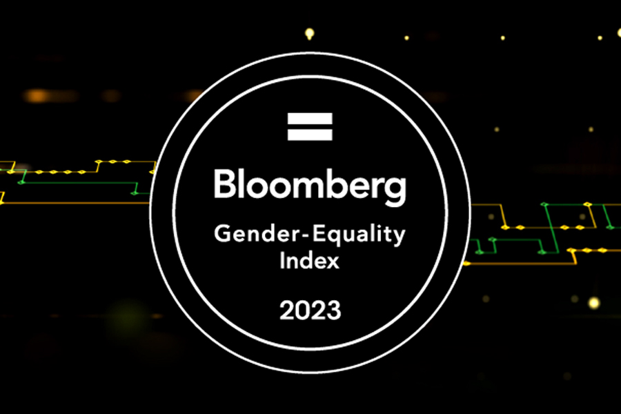 Bloomberg Gender-Equality Index 2023 logo on black background