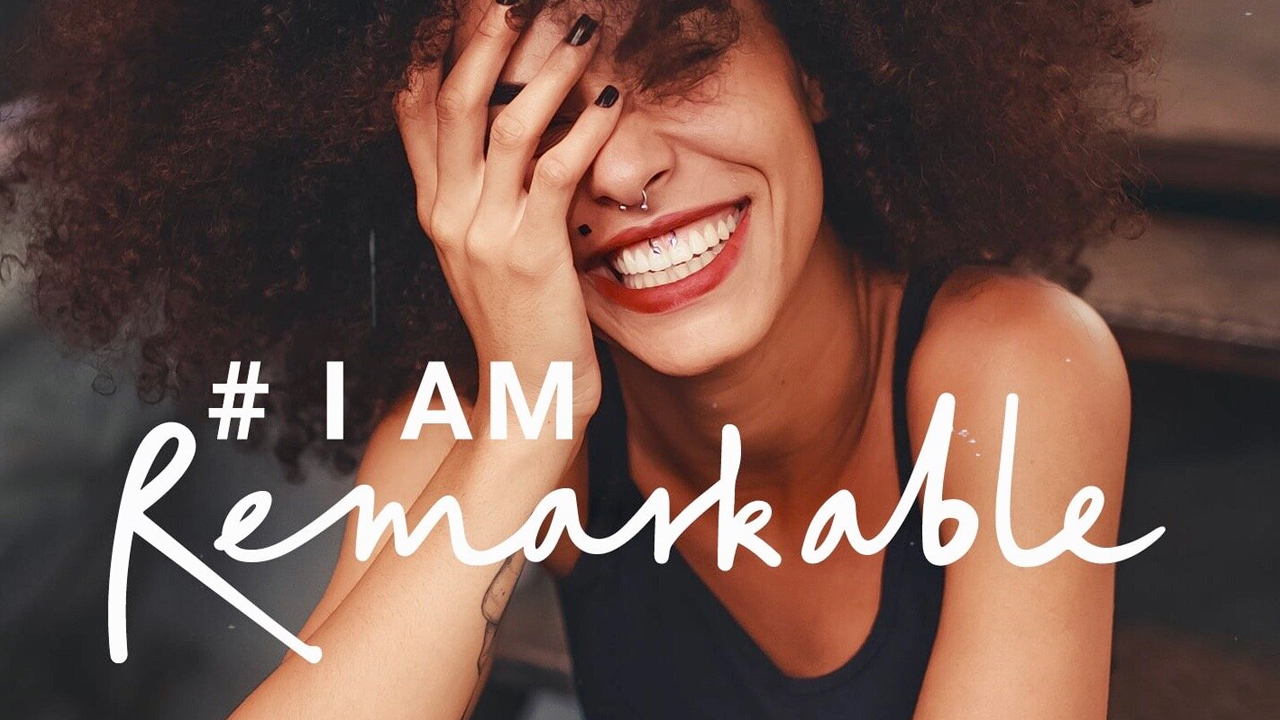 Picture of woman with text #I Am Remarkable