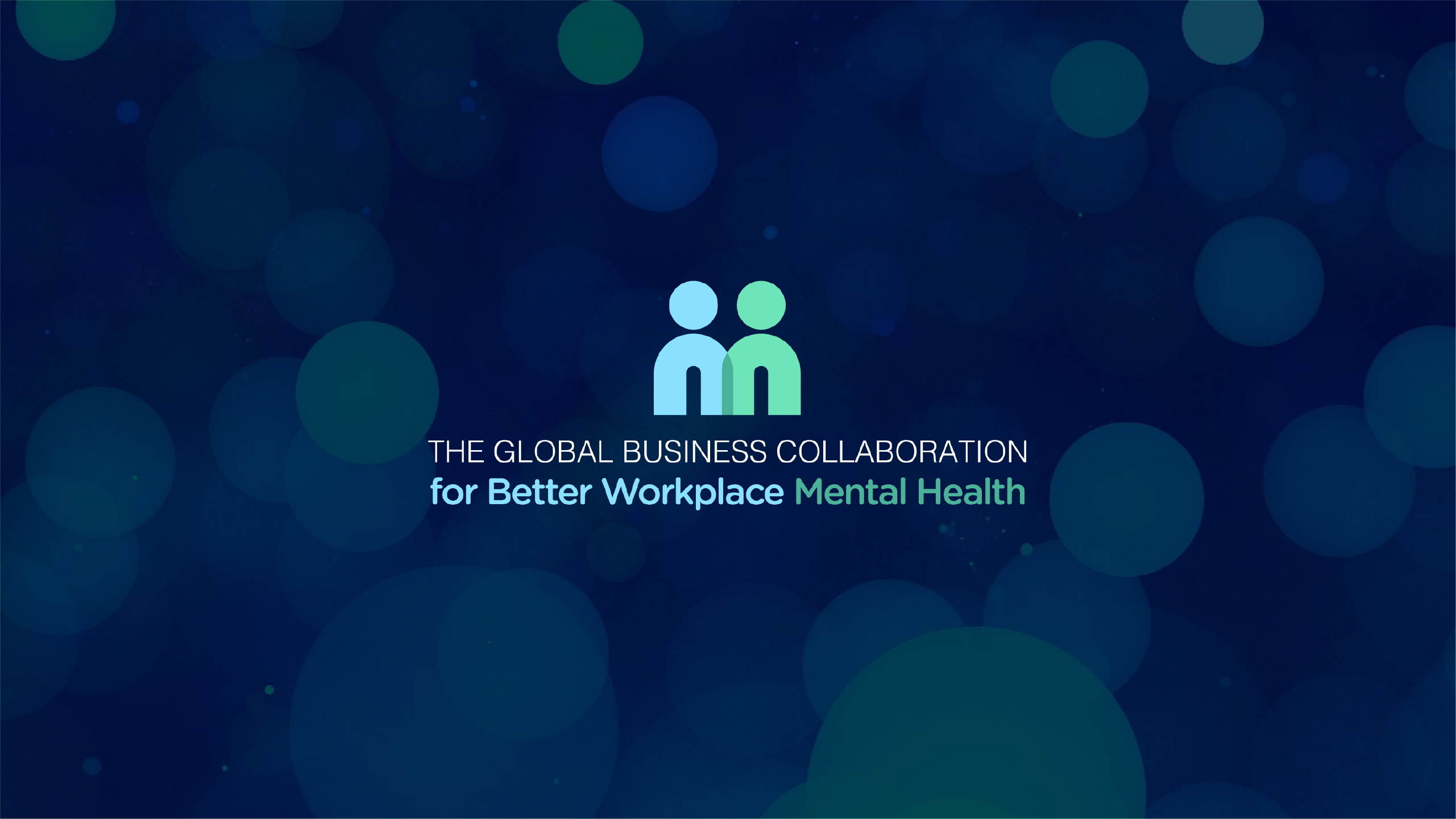 Global Business Collaboration for Better Workplace Mental Health logo on blue background