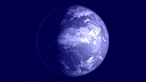Outline of earth on blue background