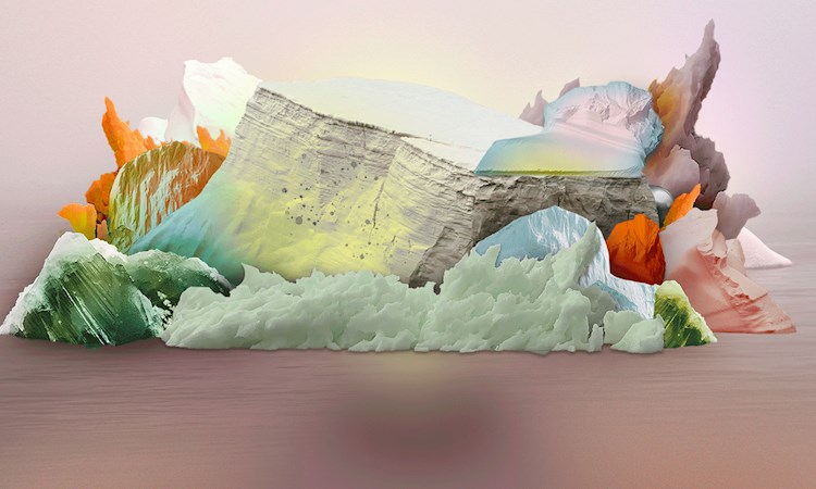 Report cover image showing an abstract picture of mountains and icebergs