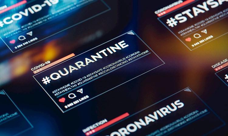 Social media posts with #Quarantine #Coronavirus