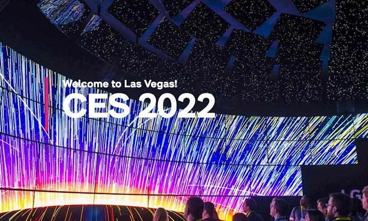 CES backdrop saying 'Welcome to Las Vegas' 