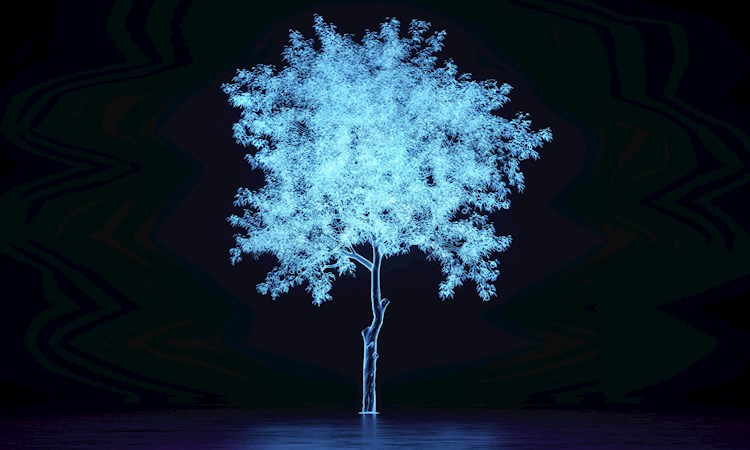 Glowing tree hologram