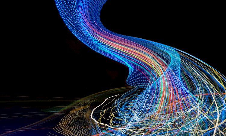 Organised Chaos Light Trails on black background