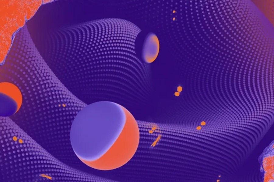 Circles on orange and purple background