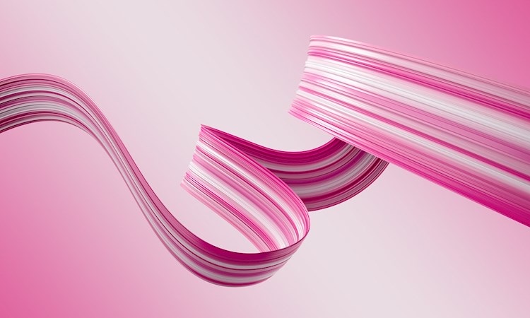 Pink abstract dynamic ribbon wave