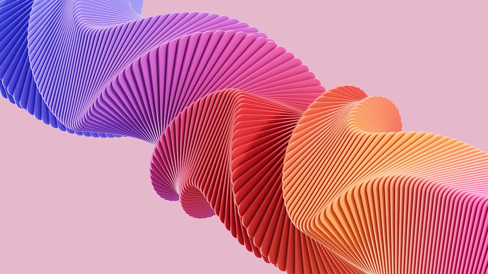 Digitally generated image of abstract twisted shapes