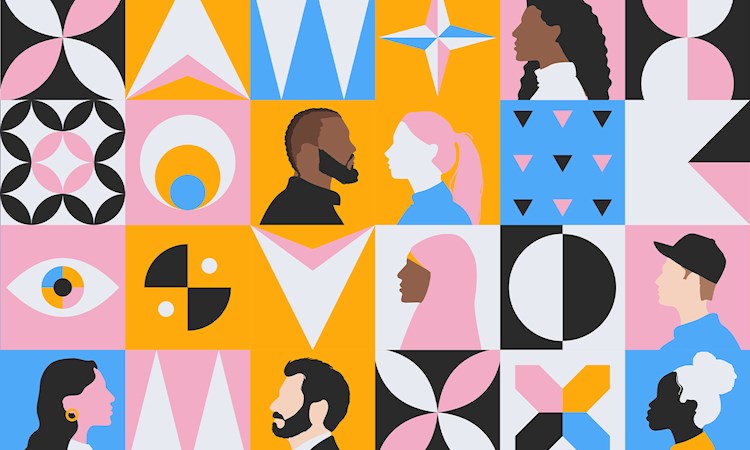 illustration of abstract people from different cultures and age