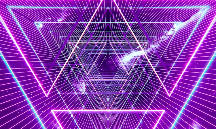 Abstract purple triangle in a vortex