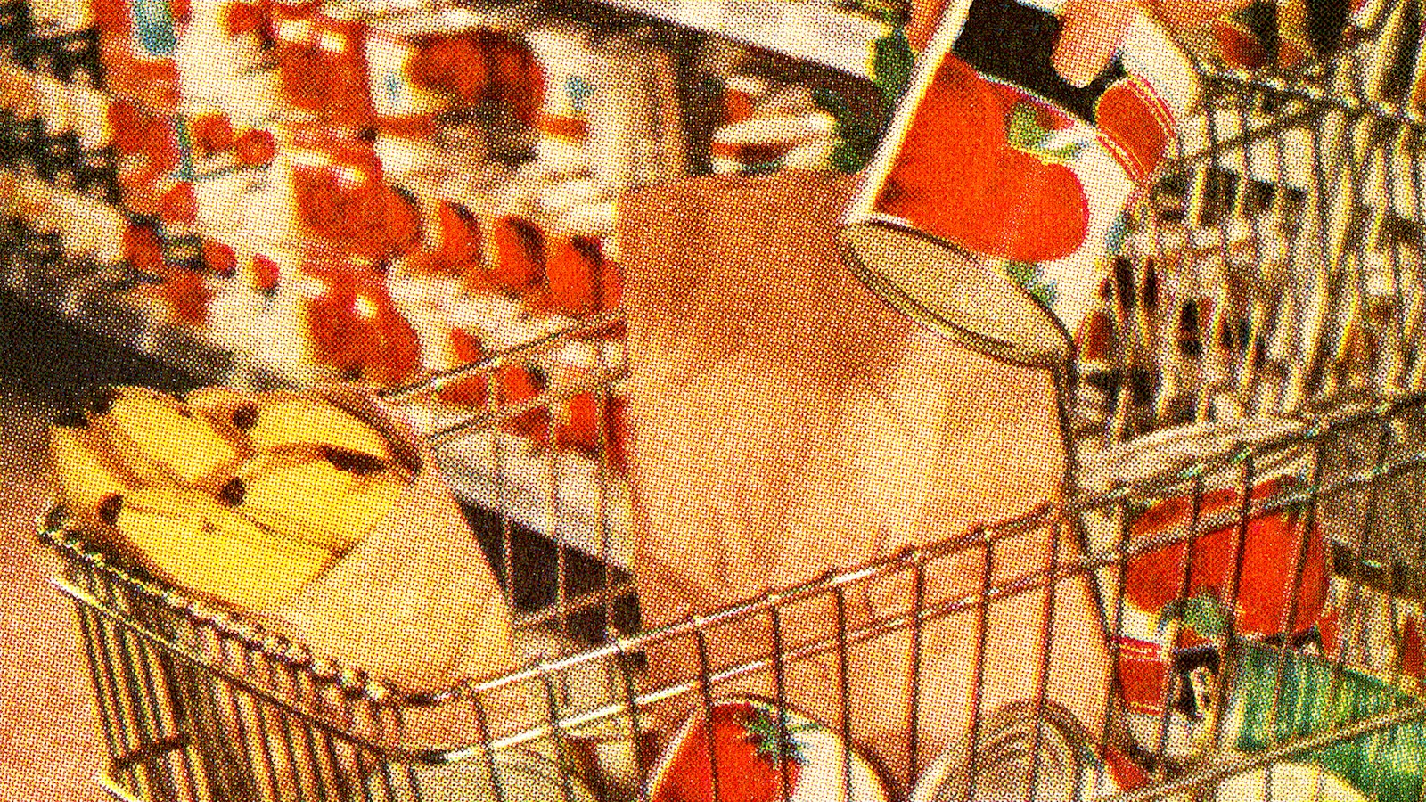 Shopping Cart Filled with Groceries
