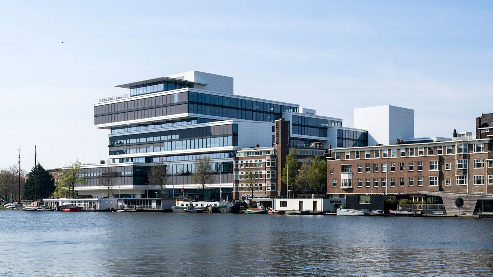 A view from the river of the WPP Amsterdam Campus
