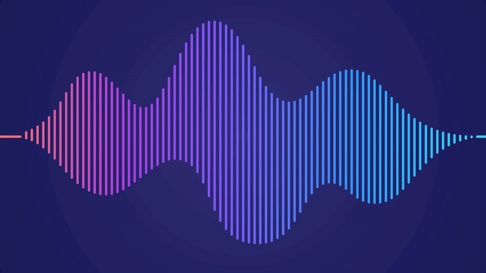 Sound wave graphic with a pink to turquoise gradient