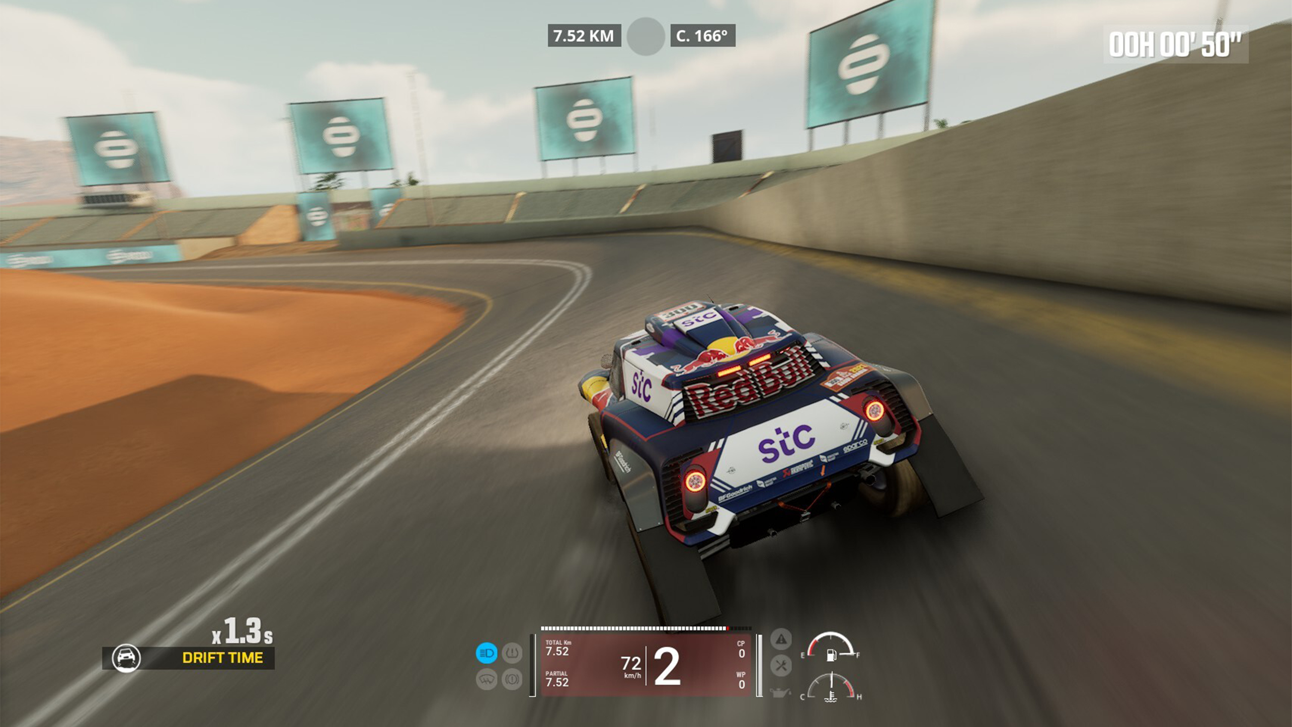 In game image showing car with Red Bull advertising on