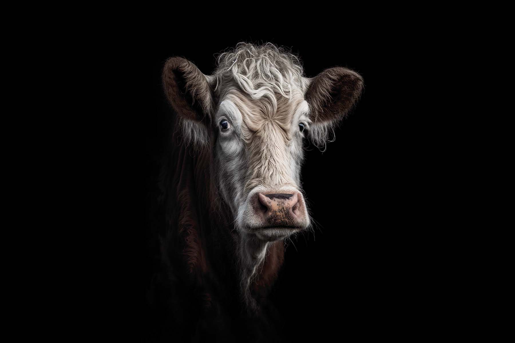 AI generated image of an old cow
